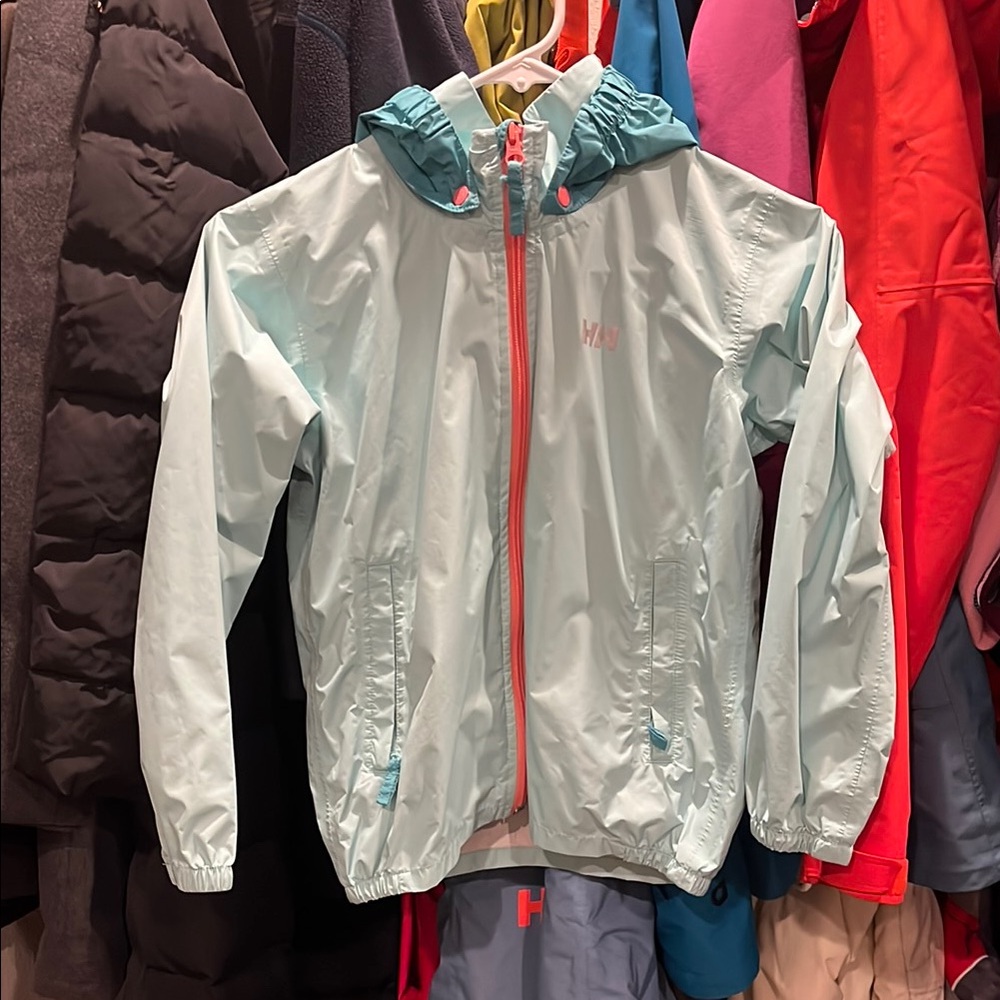 Helly Hansen teal and pink Windbreaker/ rain jacket sz 8